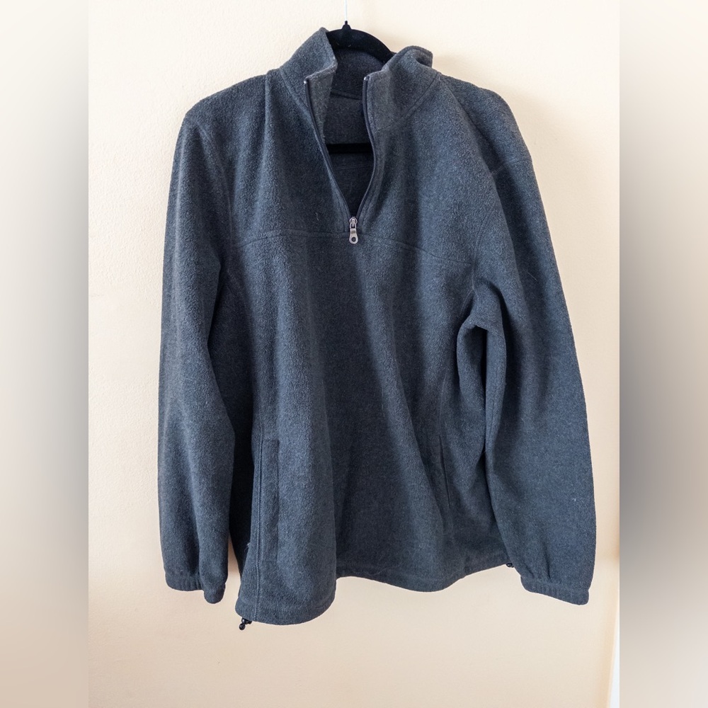 Croft and Barrow Business Casual Grey Fleece Pullover size Large Mens